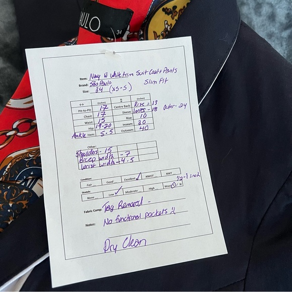 São Paulo slim fit navy suit jacket and pants - Picture 14 of 16